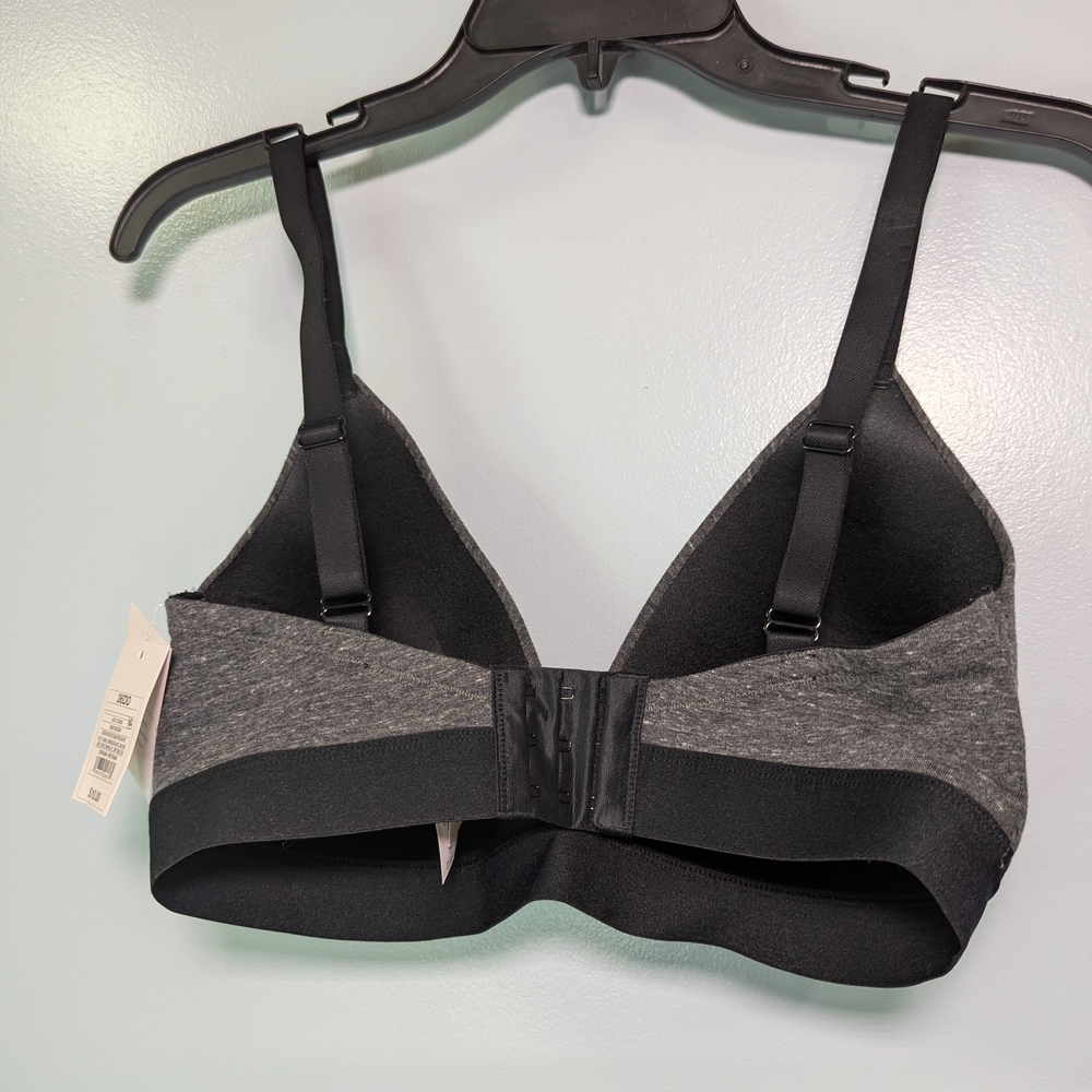Auden Charcoal and Black Lightly Lined Wire Free Bra 36DD - Picture 4 of 5